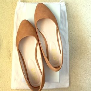 Camel color suede flats size 38.