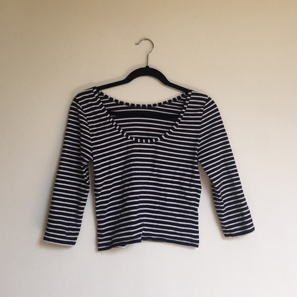 F21 Striped Crop Top - Picture 2 of 4