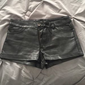 Leather shorts