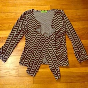 Grey/black open cardigan