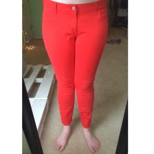 Plain orange jeans