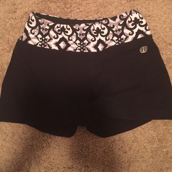 Black yoga-workout shorts