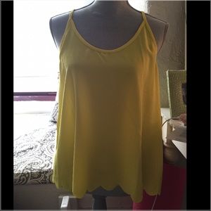 Yellow Tank with Scalloped back