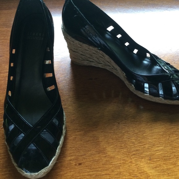 Stuart Weitzman black espadrille sandals