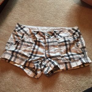 black and white plaid shorts