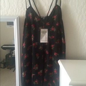 Brandy Melville Black/Red Floral Selda Dress