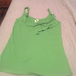 Green ruffled tank
