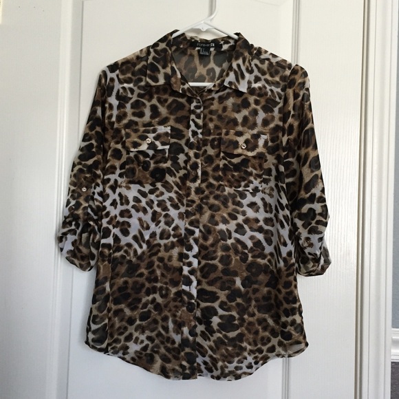 Cheetah Print Blouse. Sz S