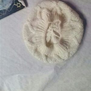 slouchy white beanie