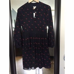 NWT j crew navy blue long sleeve dress.