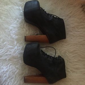 Black Distressed Leather Jeffrey Campbell Litas