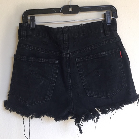 High-rise Distressed Denim Shorts - Picture 2 of 4