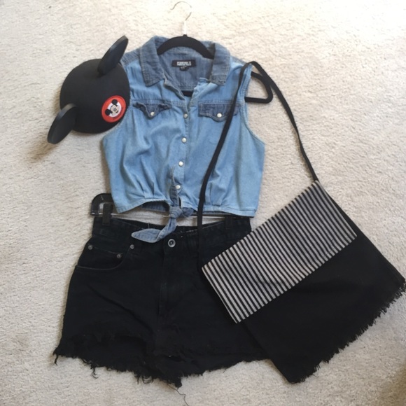 High-rise Distressed Denim Shorts - Picture 4 of 4