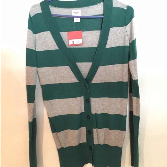 Green and gray cardigan