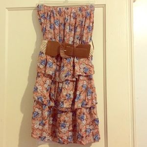 Strapless floral dress