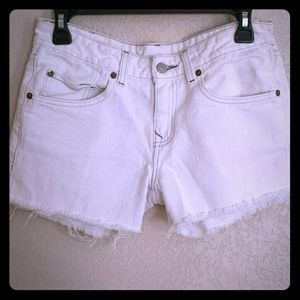 Levi's white cutoff denim shorts