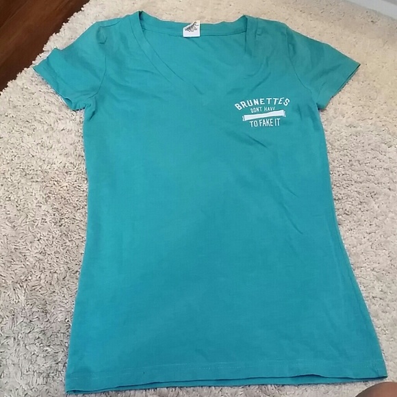 Abercrombie Brunettes Aqua Blue Green T-Shirt Tee