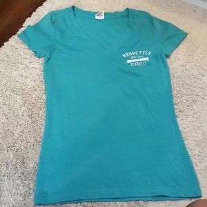 Abercrombie Brunettes Aqua Blue Green T-Shirt Tee