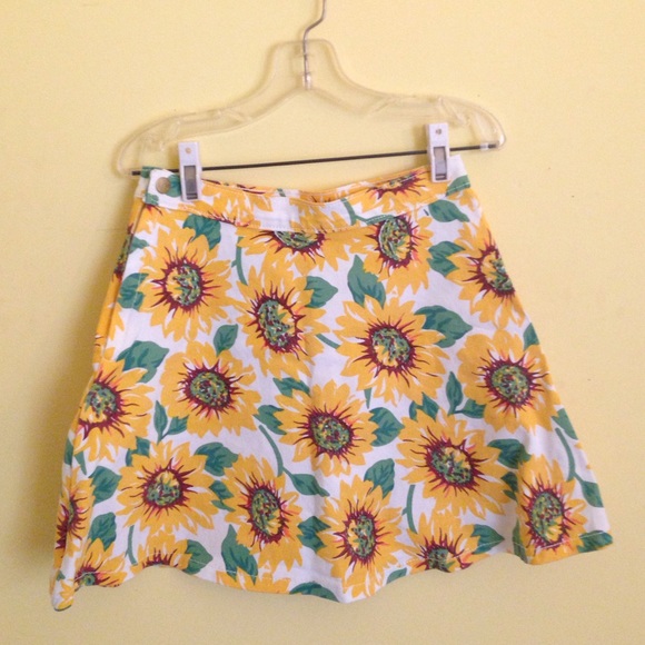 High Waisted Sunflower Skirt