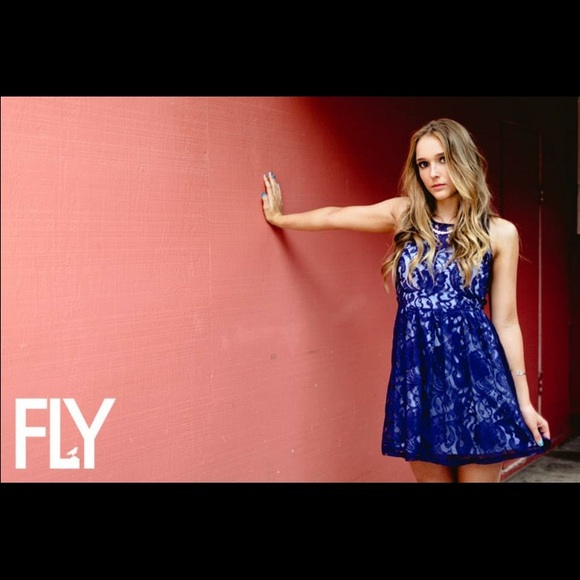 Urban Outfitters Navy Blue Lace Backless Dress - Picture 3 of 3