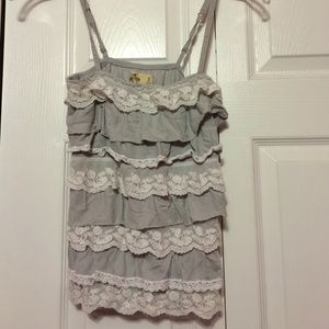 White & grey Hollister layered shirt