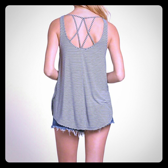 🚫SOLD🚫 BLACK Hollister Strappy Back Tank Top!