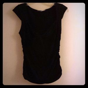 Adorable Black Top Tie Front. Great Boobie Shirt!