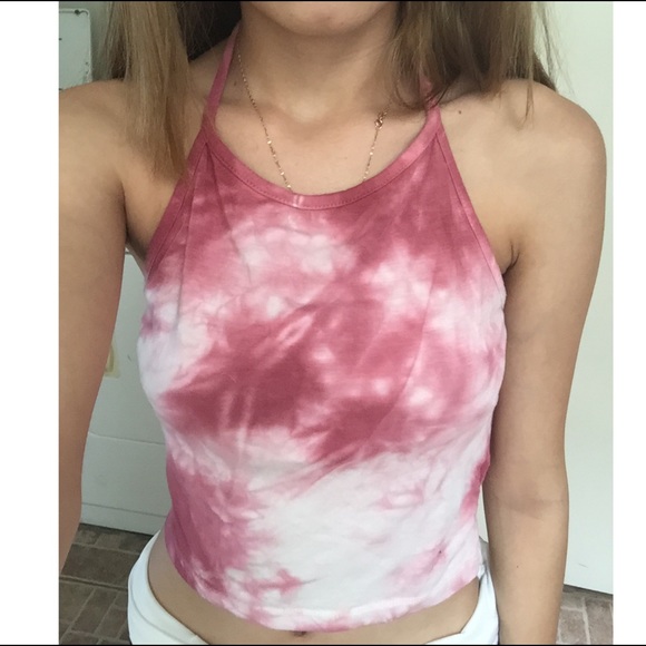 Tie dye halter crop top