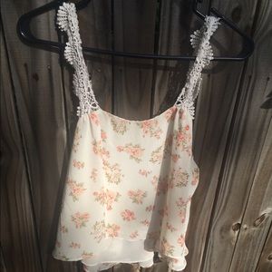 Floral sheer tank top