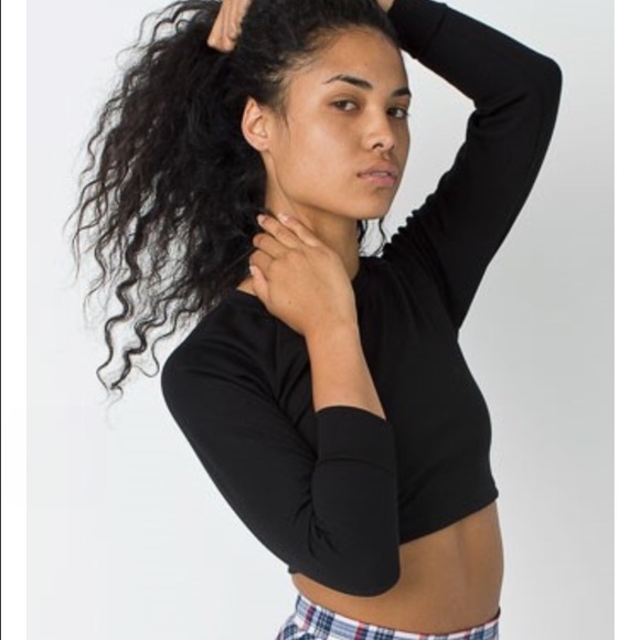 Ponte longsleeve raglan crop top - Picture 2 of 2