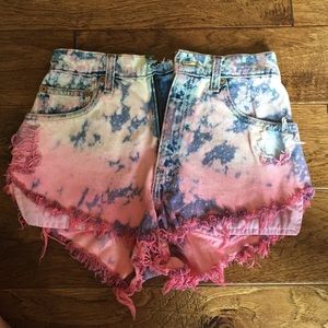 Vintage tie-dye high waisted shorts