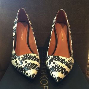 Black and white pumps