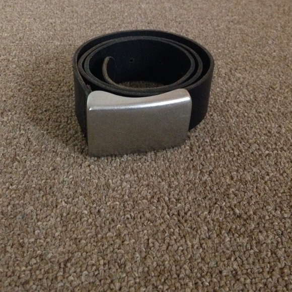 Banana Republic Accessories - New Italian black leather belt large silver buckle
