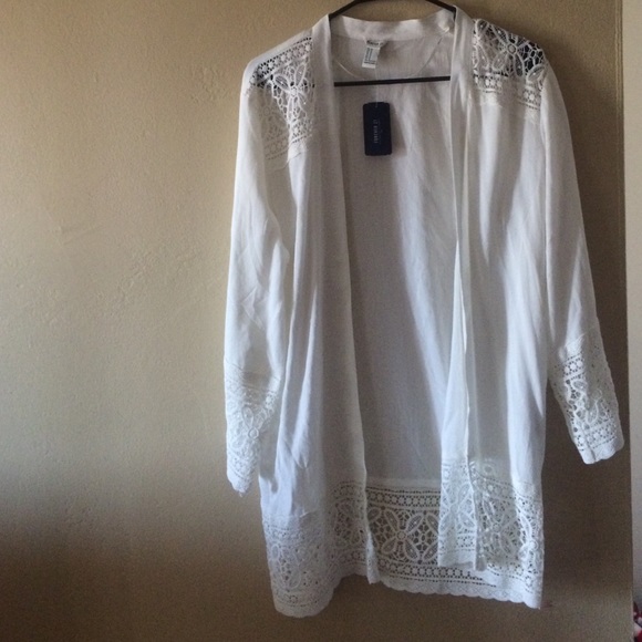 Woven cream cardigan kimono
