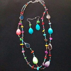 New Beaded Necklace and Earring set