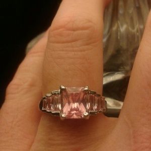 Pink cubic zirconia ring