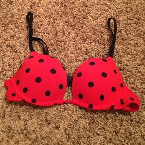 Abercrombie and Fitch red and navy blue bra