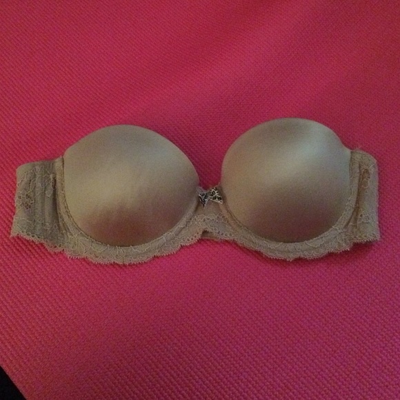 VS Pink Strapless Push-up Bra