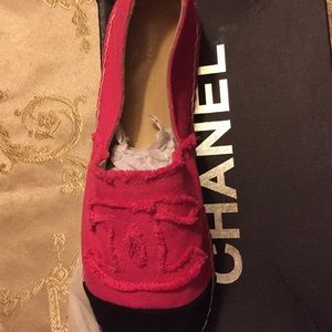 Hot pink and Black Espadrilles