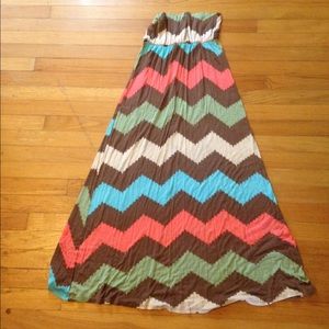 Chevron printed maxi skirt or beach cover up