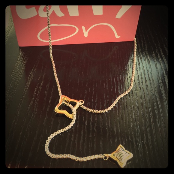 Jewelry - Silver & Gold Starlike Shape Lariat Drop Necklace