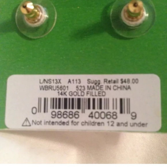 Kate Spade Bow Earrings, pink and gold - Picture 2 of 3