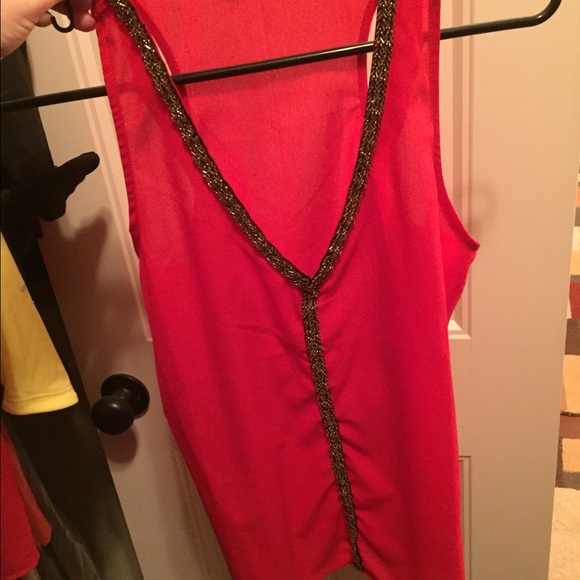 Red and black top