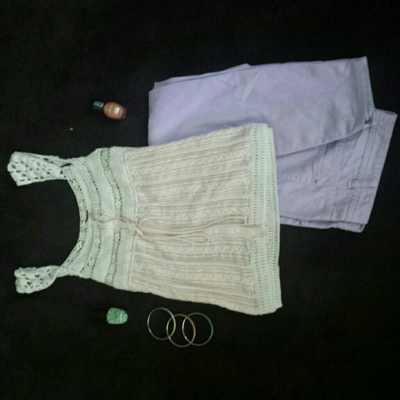 🚩SOLD!! FREE PEOPLE Vintage Crochet Top - Picture 2 of 3