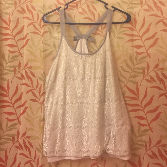 Silver/grey lace top
