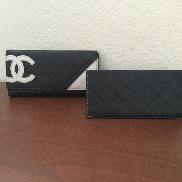 Black and white initials wallet