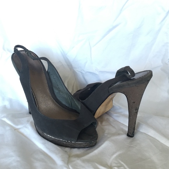 Bebe slingback peep toe pumps