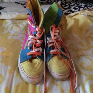 Multi colored high top vans