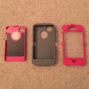 iPhone 4s pink/grey otterbox case