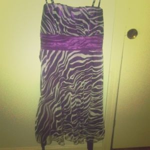 Purple & White Zebra Print Dress